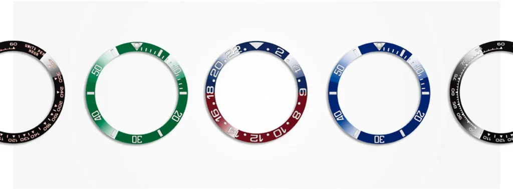 Ceramic bezels feature a smooth, glossy surface and high resistance to surface scratching.