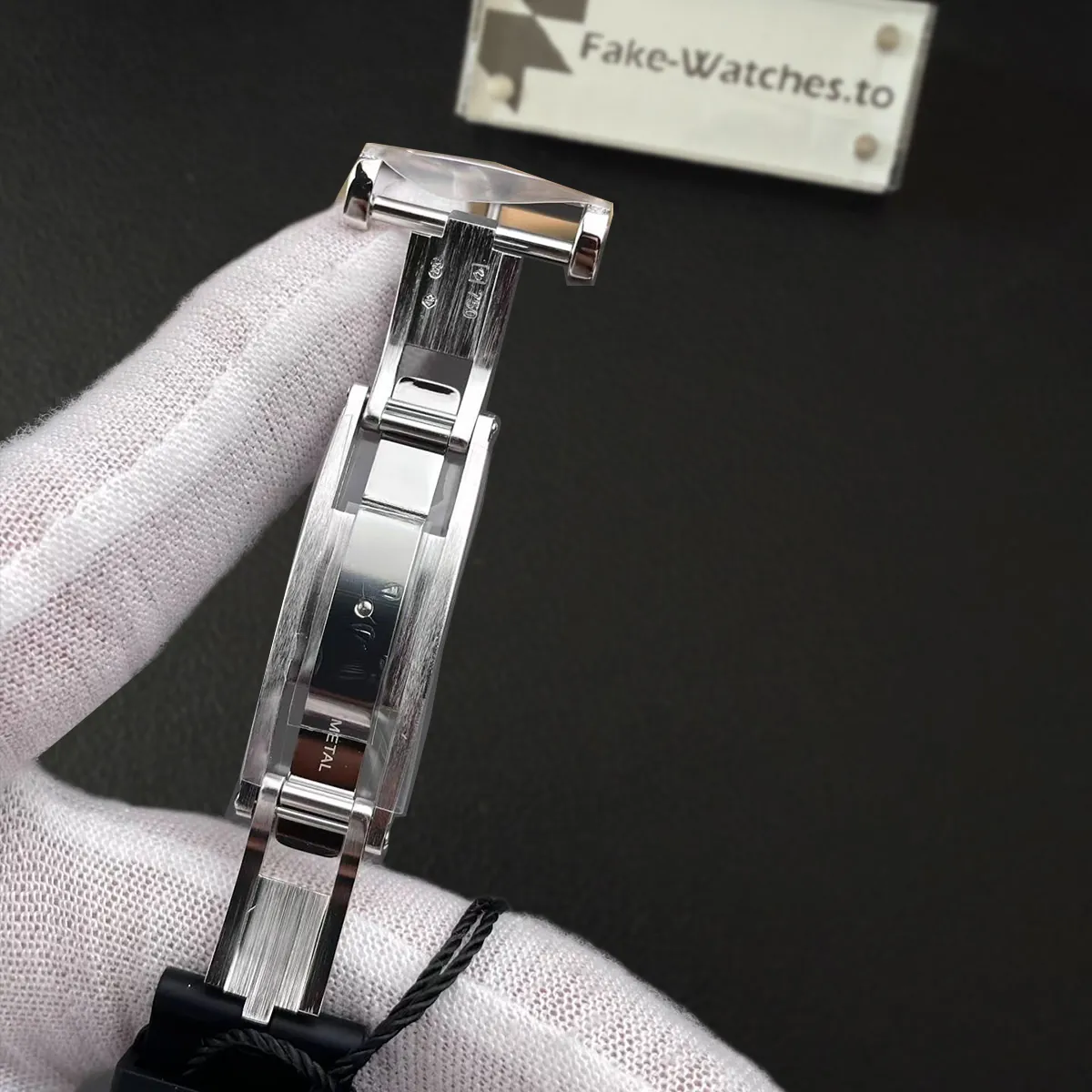 Richard Mille Replica RM 07-01 Ladies' Gold Snow Diamond Black Rubber Strap - Image 4