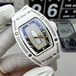 Replica Richard Mille RM 07-01 White Ceramic Automatic Ladies Diamond Luxury Watch