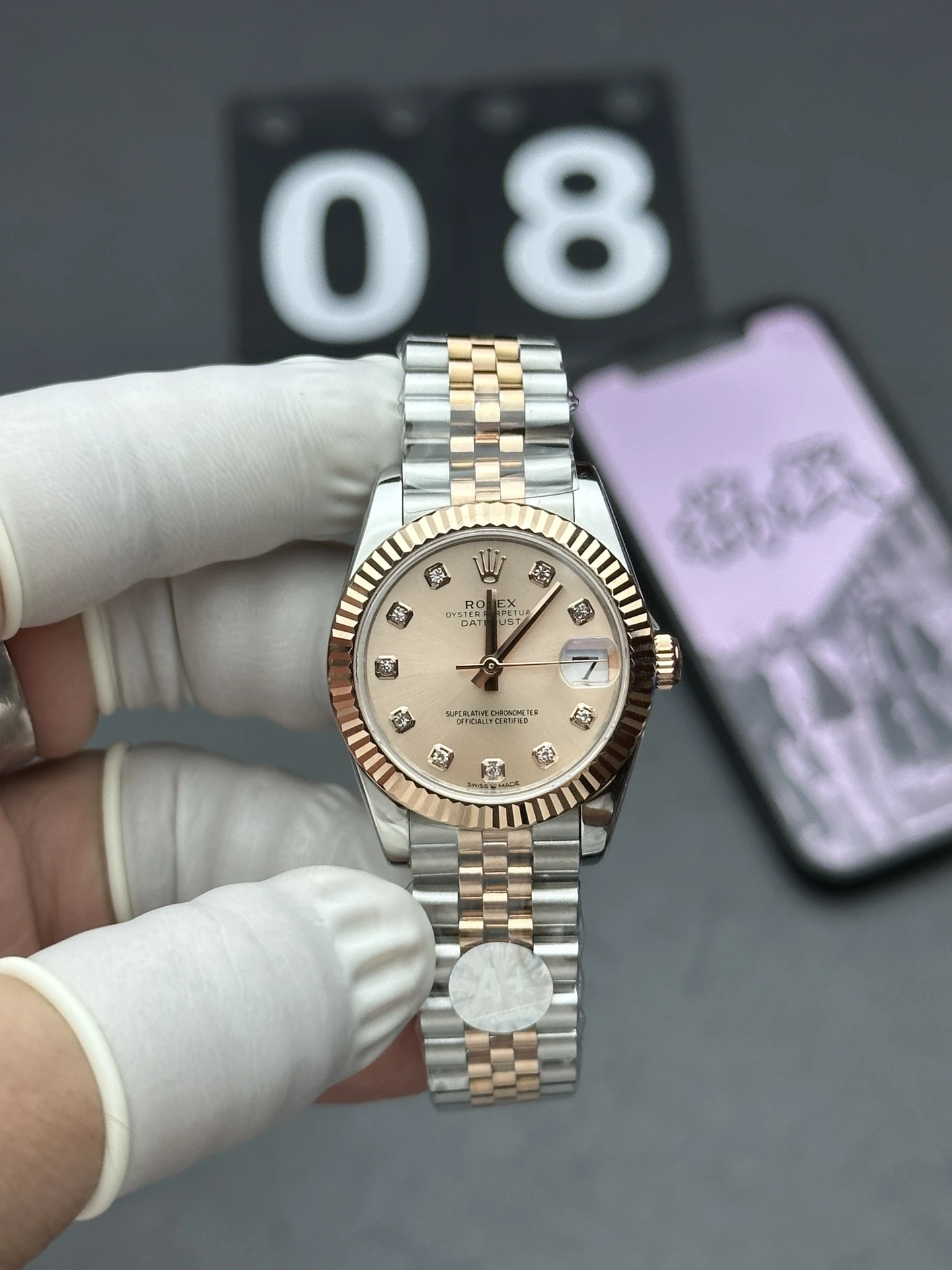 Replica Rolex Datejust 278271 31mm Rose Gold & Stainless Steel Lady Watch - Image 2