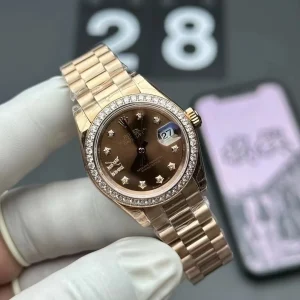 Replica Rolex Datejust 279135RBR Rose Gold-Tone Diamond Dial Automatic Watch
