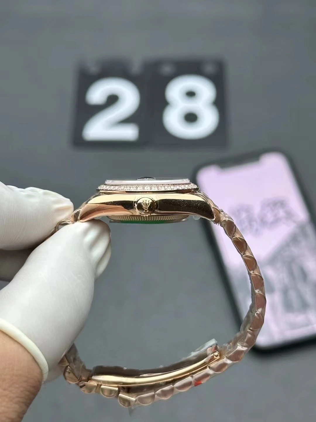 Replica Rolex Datejust 279135RBR Rose Gold-Tone Diamond Dial Automatic Watch - Image 6