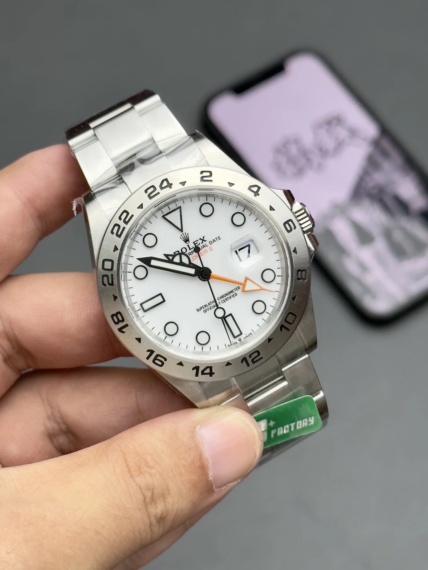 Replica Rolex Explorer II m226570-0001 with White Dial 42MM Mens Watch